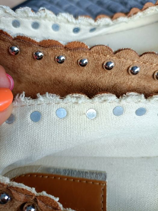 Brązowe espadryle srebrne dżety lekkie słomkowe na lato DeeZee r.40