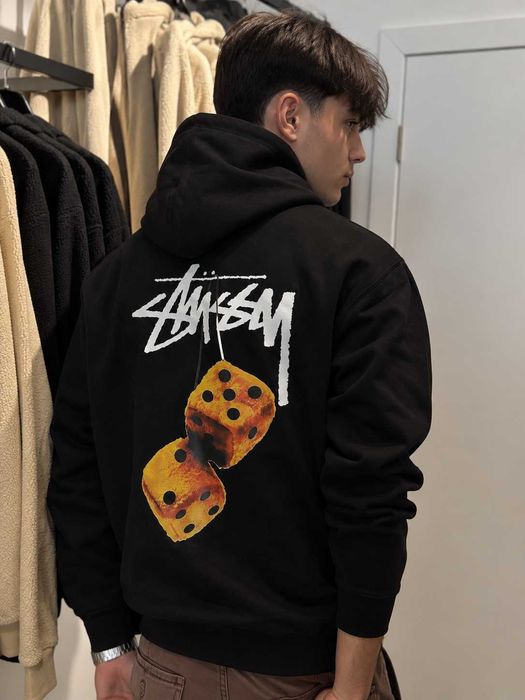 Новая Толстовка Стусси Большой Принт — Черное Худи Stussy Teddy — XS S M L XL