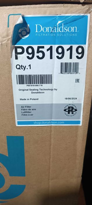 Фільтр повітряний Donaldson P951919, DAF