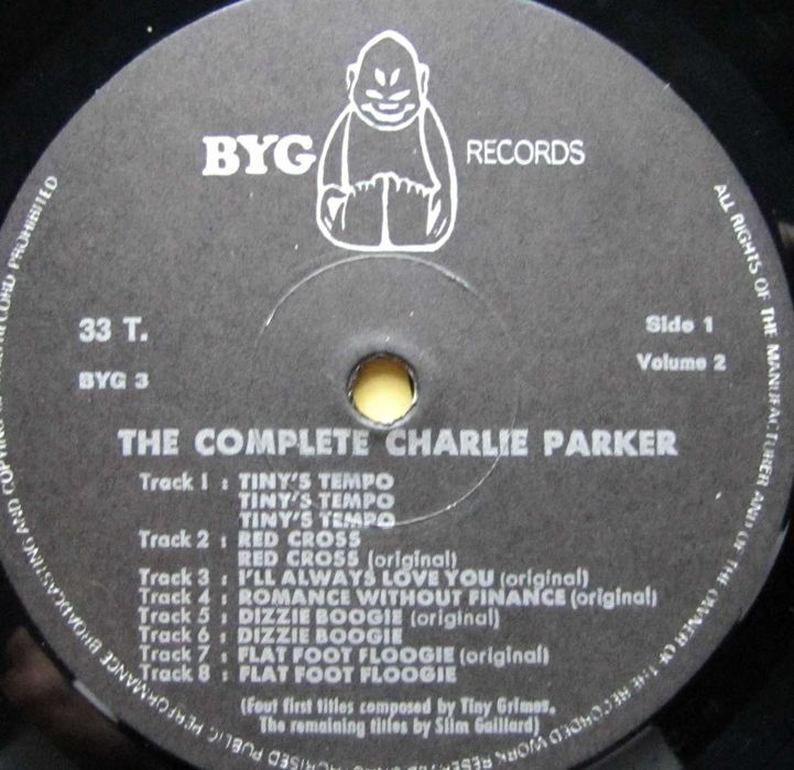 Charlie Parker ~ vinylpłyta ~ BYG 529 130 ~ stan BDB