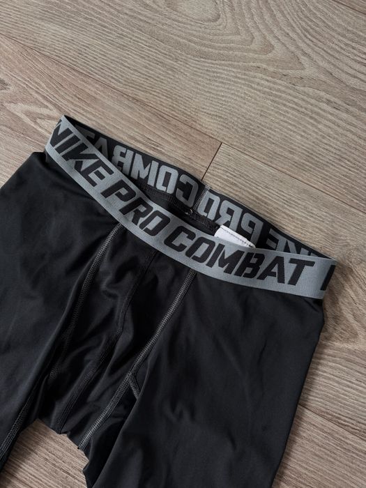 Sportowe Termiczne Męskie Legginsy Nike Pro Combat Spodnie Swoosh