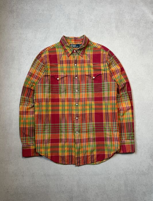 Винтажная рубашка Polo Ralph Lauren мужская в клетку (оригинал)