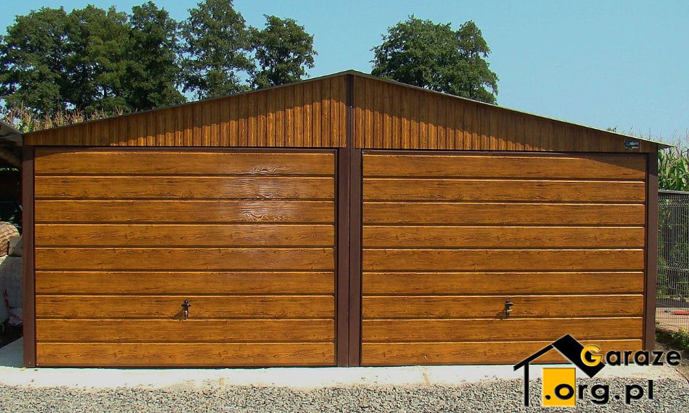 Garaże Blaszane 6x5 Blaszaki Drewnopodobne Złoty Dąb Garaż Premium