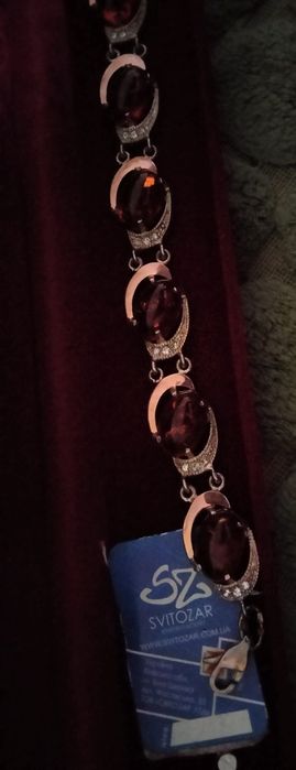 Браслет серебряный с янтарем и позолотой