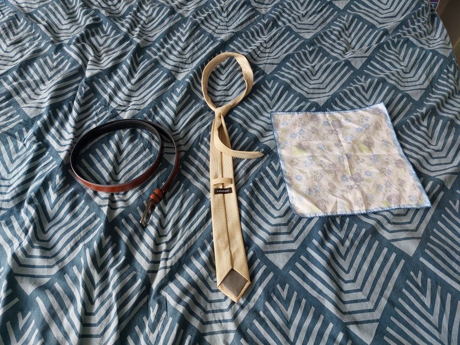 LAVARD - pasek, krawat, poszetka