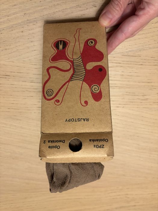 Rajstopy vintage PRL – oryginalne opakowanie, retro