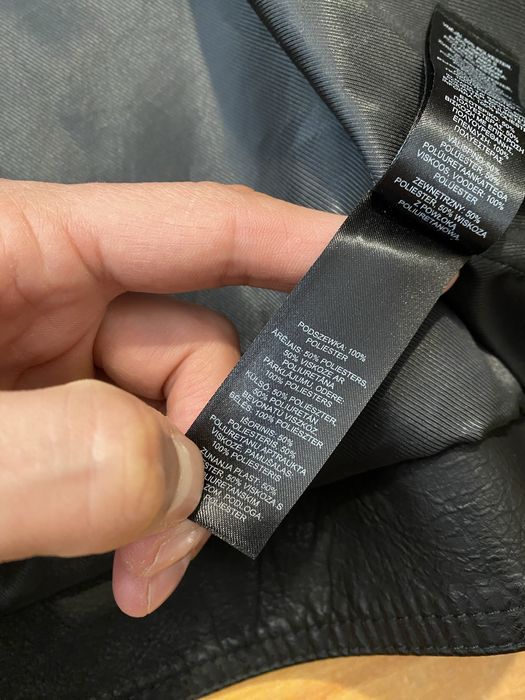 (М) Черная кожанная куртка Zara кожанка шкіряна куртка весенняя осіння