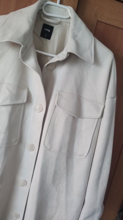 Kurtka koszulowa płaszczyk z imitacji zamszu S/M