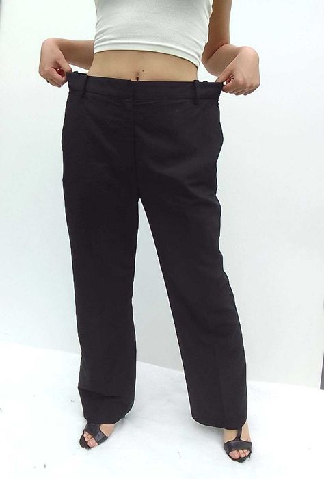 Asos jak nowe czarne spodnie szerokie nogawki wysoki stan 14 XL