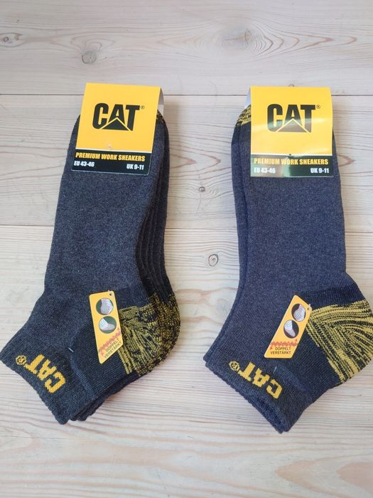 2kpl Skarpetki Robocze CAT 43-46 szare Caterpillar krótkie 3pary Mocne