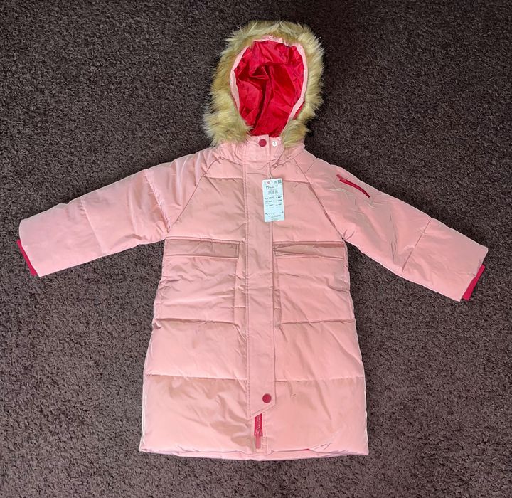 Reserved parka płaszcz zimowy wodoodporny lekki różowy 116 nowy