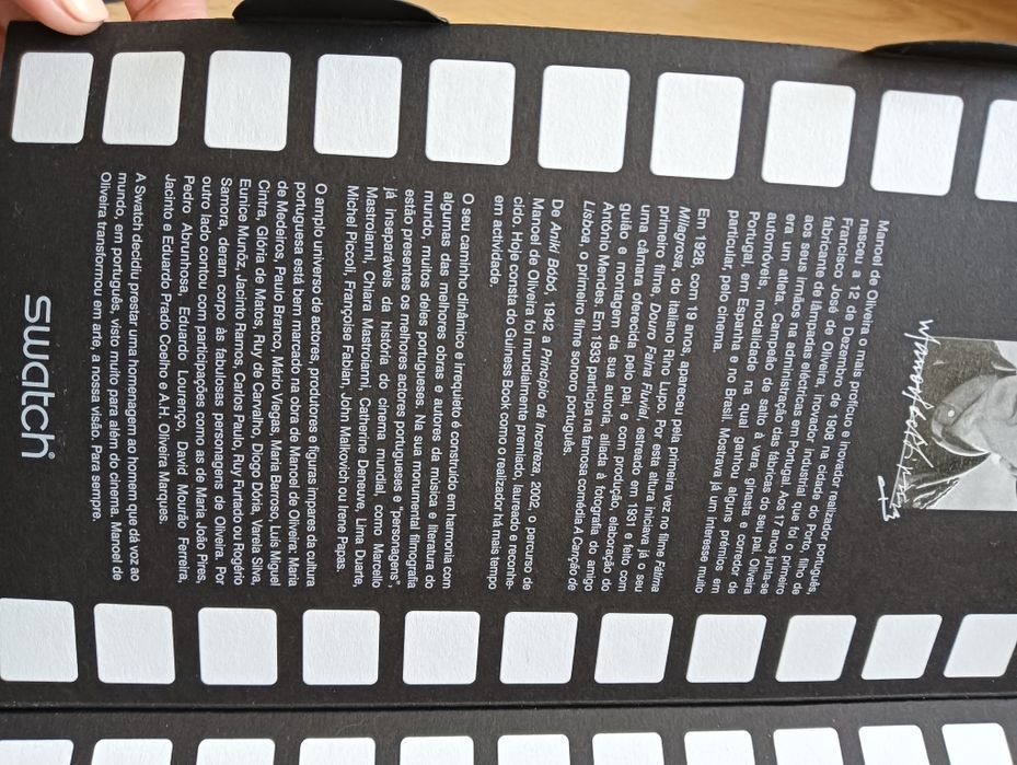 Relógio Swatch Manoel de Oliveira