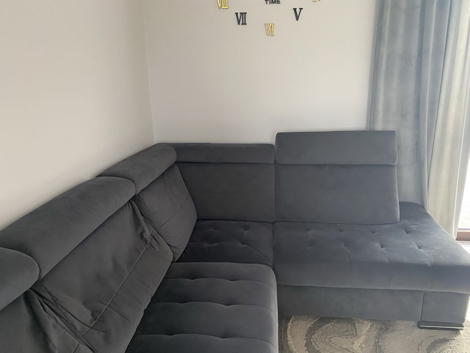 Kanapa narożnik ciemna