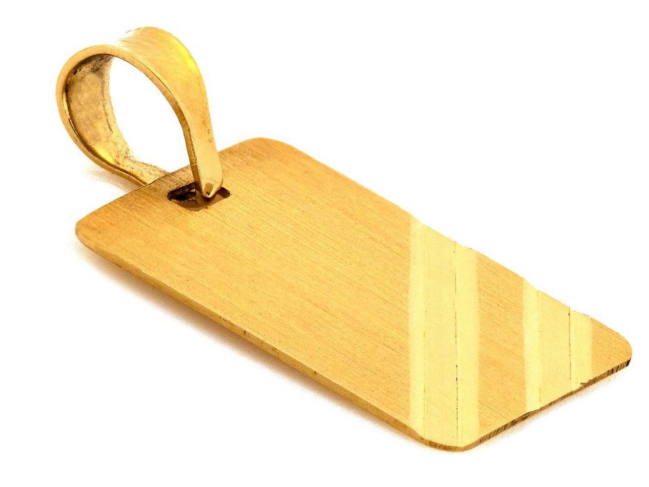 Zawieszka złota prostokątna blaszka pod grawer PR 585