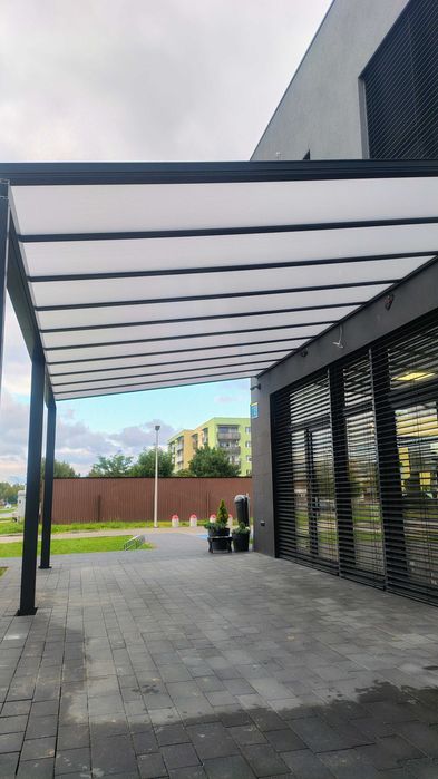 Zadaszenia tarasów, Carport, Szklane balustrady, daszki wejściowe