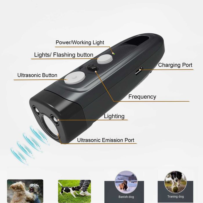 Ультразвуковой Ultrasonic PU60 PRO отпугиватель собак котів відлякувач