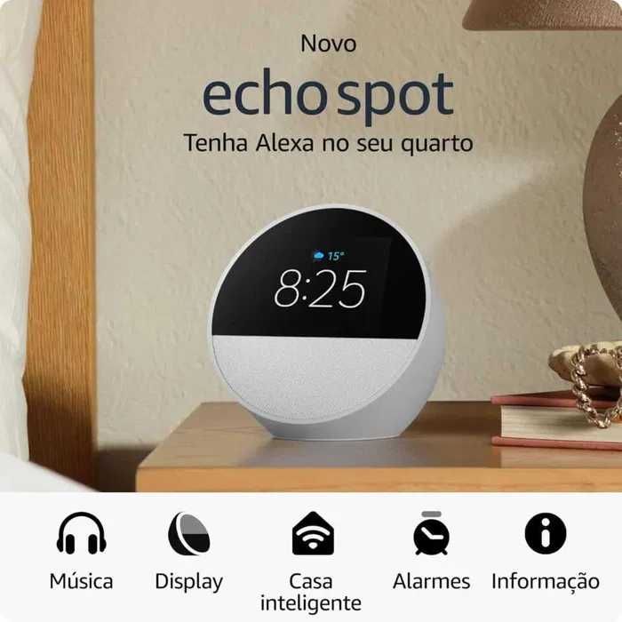 Amazon Alexa Echo Spot 2024 Relógio Despertador Inteligente NOVO SELADO