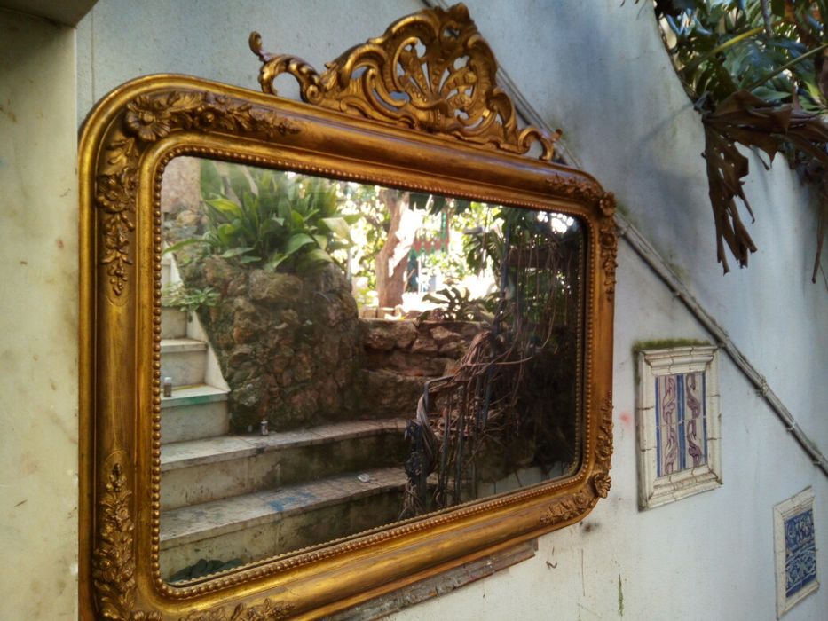 Espelho época romântico  ouro fino sec xlx