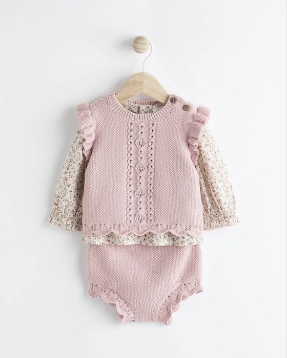 Шикарний костюм трійка Next на дівчинку 6-9м