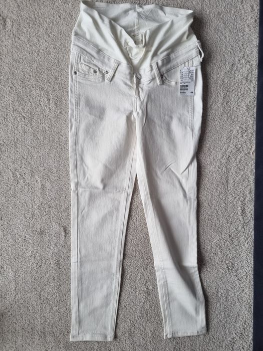 NOWE spodnie ecru ciążowe H&M XS