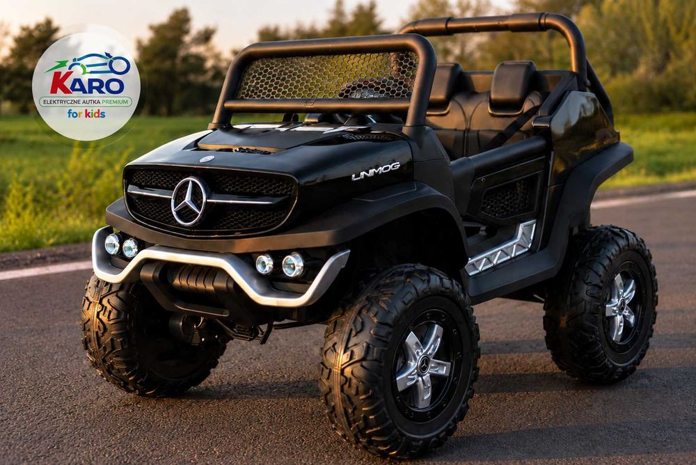 Pojazd na Akumulator Mercedes Unimog S Czarny 4x45W Koła EVA Full LED