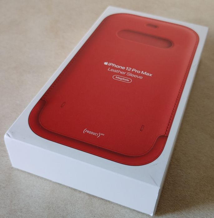Etui do iPhone 12 Pro max Czerwony, Leather APPLE z MagSafe do Apple