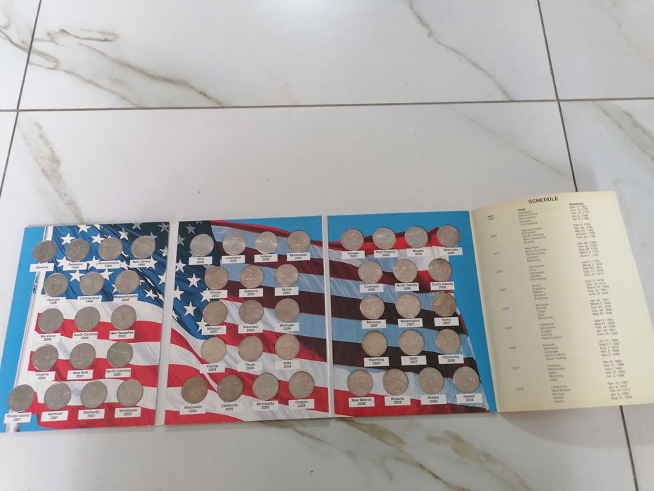 Monety kolekcjonerskie 25 centów USA.  Stany USA (51 szt)