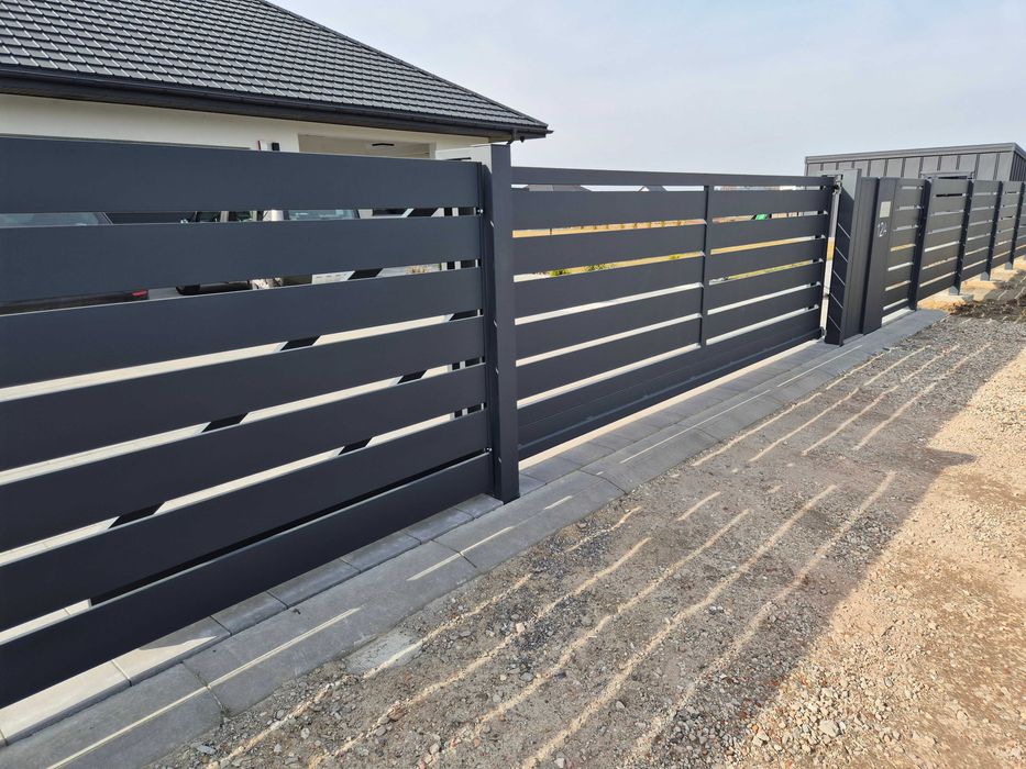 Ogrodzenie Panelowe | Panele fi 5m 153m | Podmurówka dwustronna GRAFIT