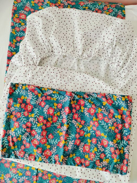 Conjunto capa de edredão lençol de baixo e fronha berço 60x120