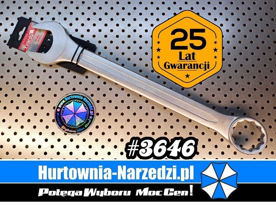 Klucz 46mm CrV  płasko-oczkowy 46mm klucz płaski 46mm satynowany