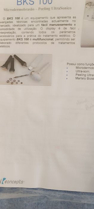 Manual de máquina de multifunções para tratamentos de rosto