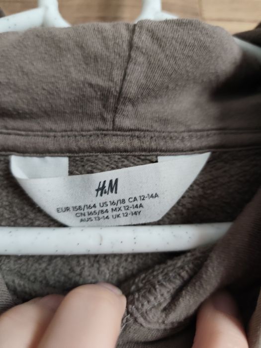 H&M 158/164 bluza kangurka brązowa kieszeń kaptur przez głowę