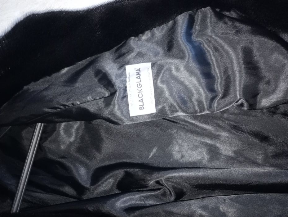 r. L-xl Blackglama norki naturalne futro z norek