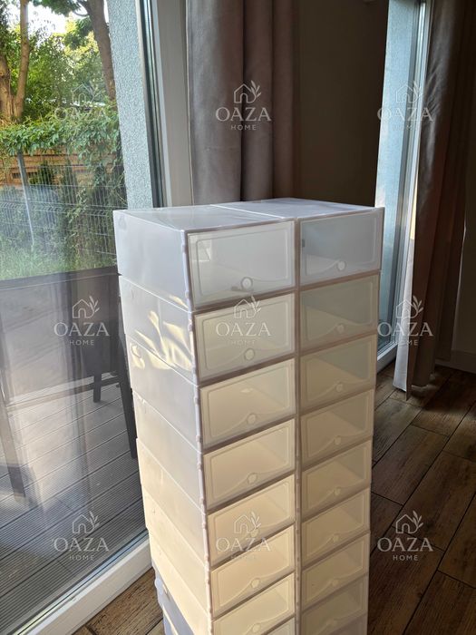 Zestaw 10 Pudełek Organizerów na Buty z Klapką Szare