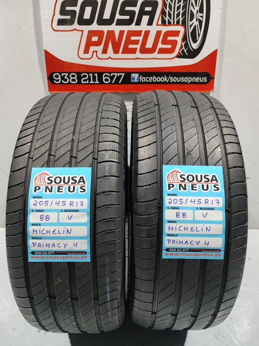 2 pneus semi novos 205-45R17 Michelin - Oferta da entrega - 100 Euros