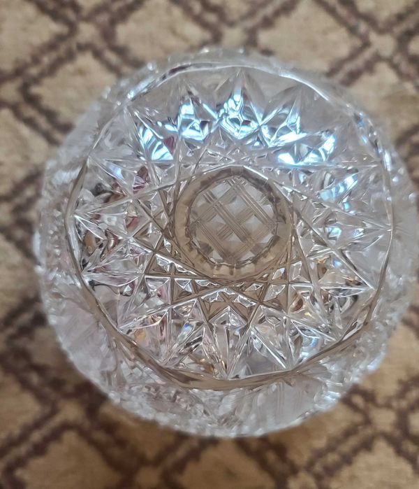 Столова ваза хрусталь на 1,25 літри рисунок діаметр 15 см висота 11 см