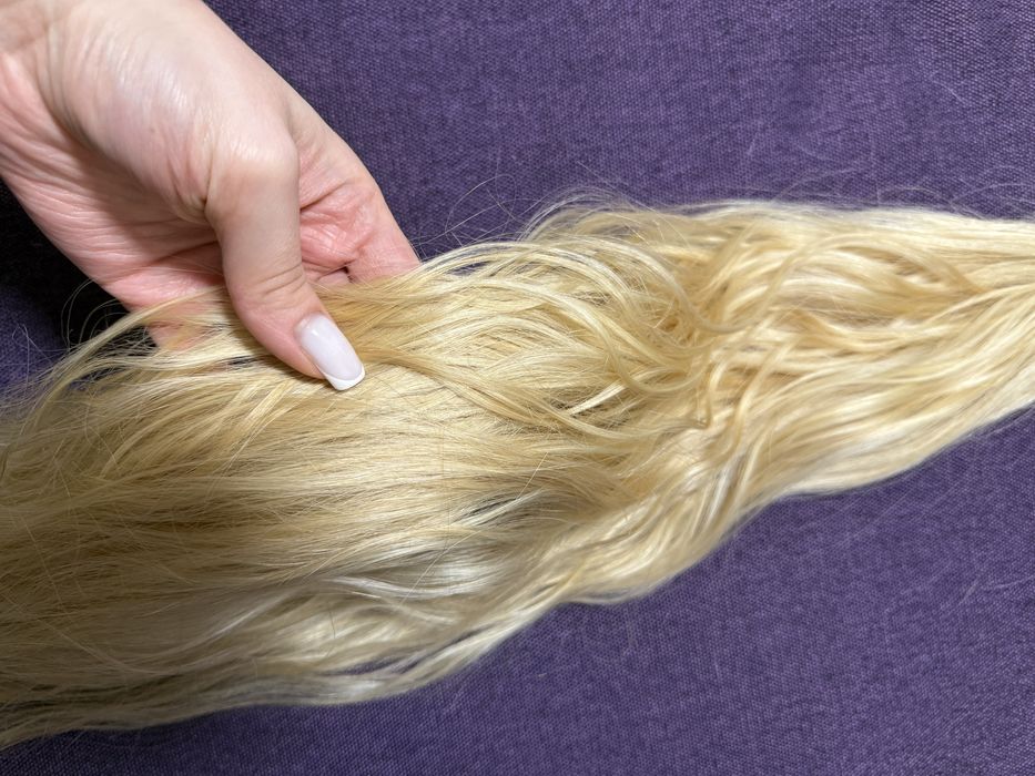Волосся для нарощування ідеально гладке блонд 70 см 110 грам