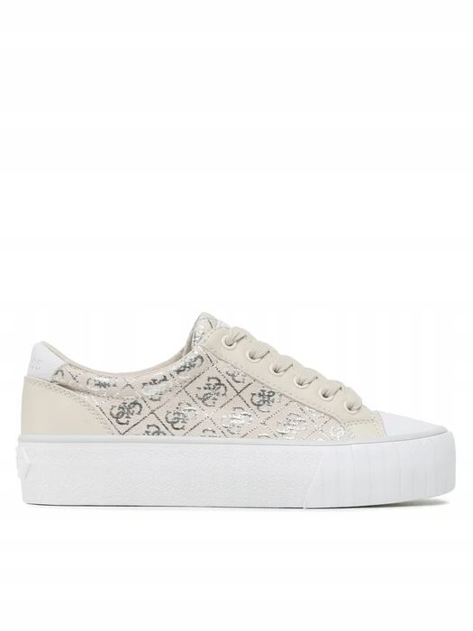 Guess 38 Buty Damskie Nortin Fl6Ntn Fal12 Logowane Beżowe T1107