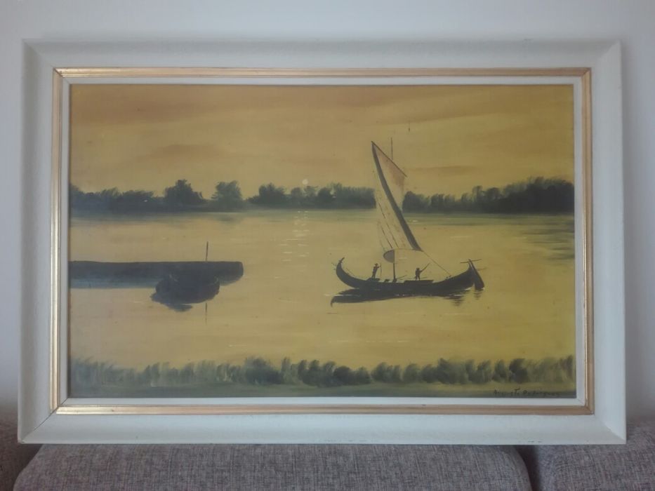 Quadro antigo pintor Augusto Rodrigues