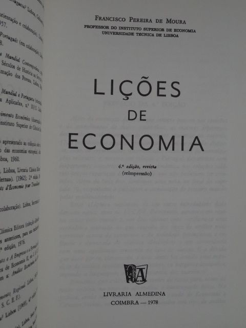 Lições de Economia de Francisco Pereira de Moura