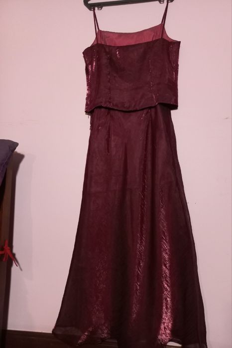 Vestido Elegante Habitus Organza Lilás