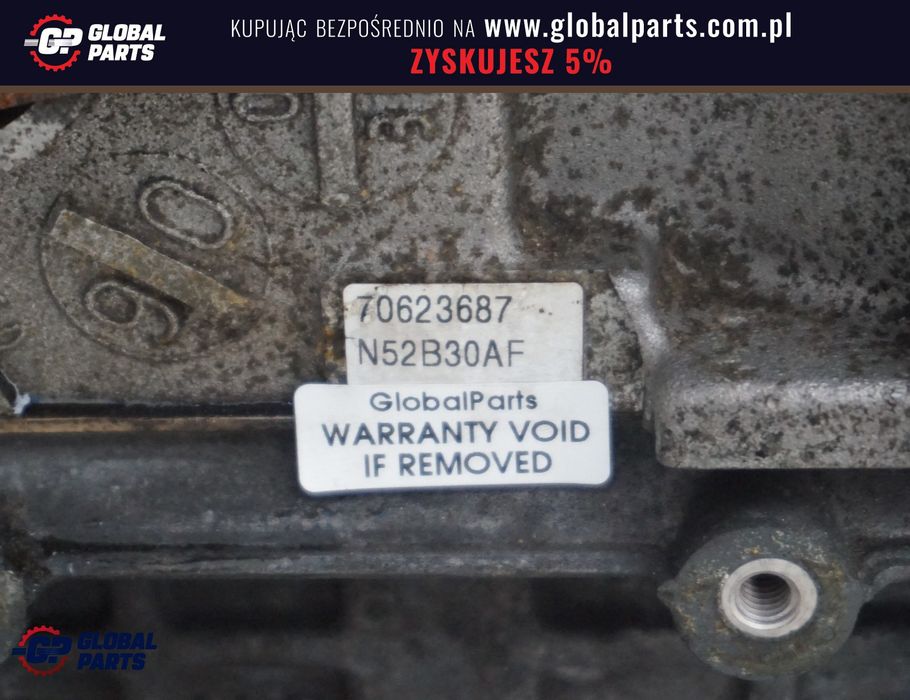 BMW E60 E61 E63 E65 E87 E90 E91 Silnik N52 N52B30A