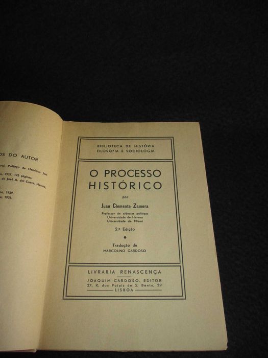 Livro O Processo Histórico Juan Clemente Zamora