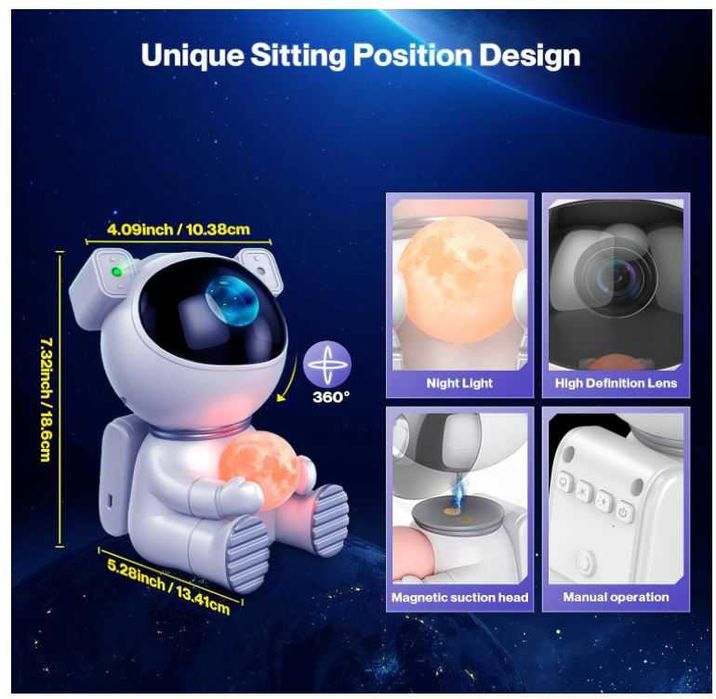 Projektor gwieździstego nieba astronauta