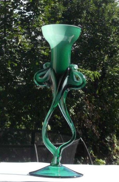 Szklany świecznik HSO "Makora" Krosno