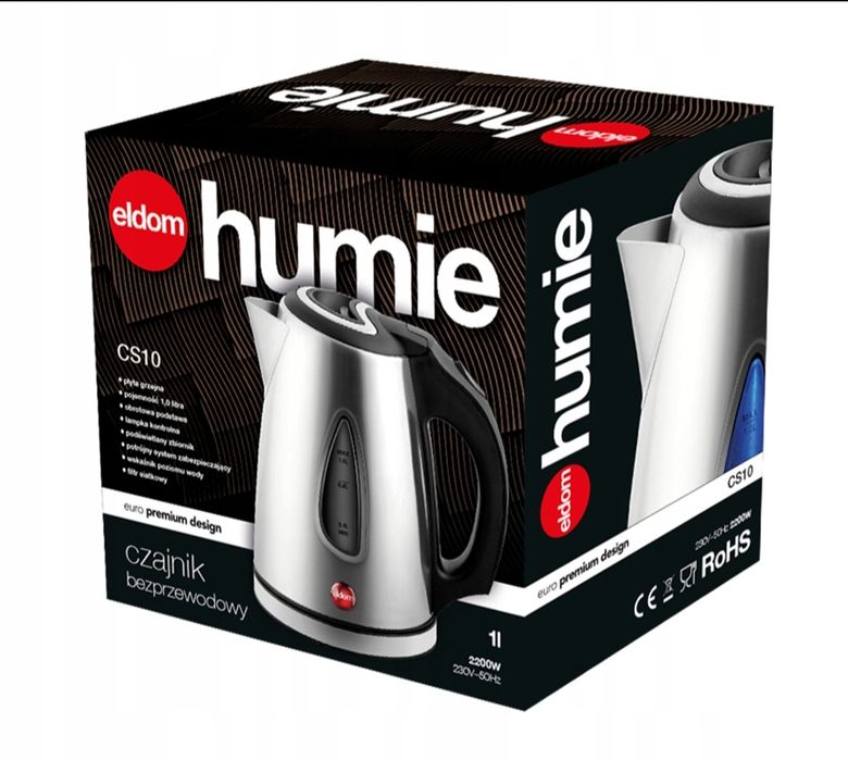 Czajnik ze stali nierdzewnej ELDOM humie cs10 1500w 1l