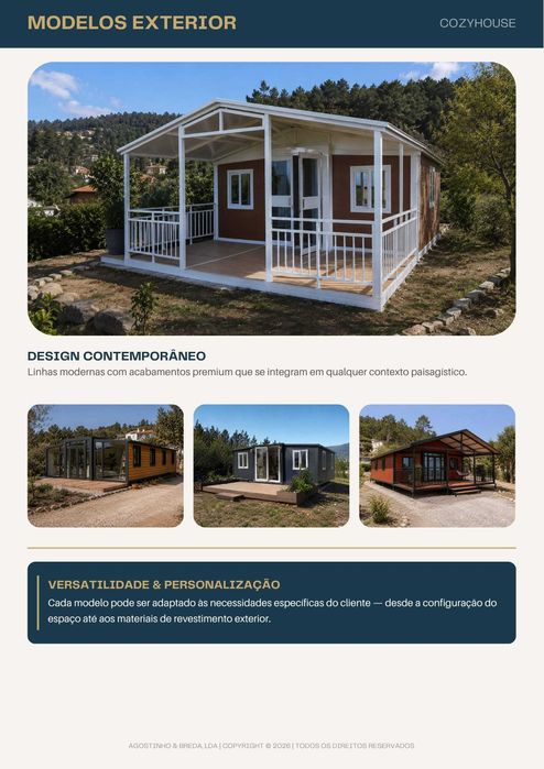 Casas Modulares Personalizáveis Cozyhouse | Financiamento | Instalação | Licenciamento | Certificações UE
