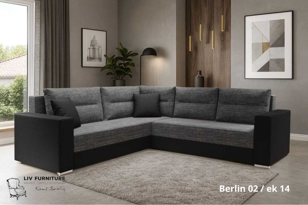 Narożnik - rogówka SENATOR funkcja spania, pojemnik, obustronny montaż