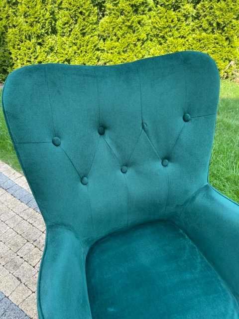 Fotel biurowy elegancki obrotowy Uszak / obicie Welur Zielony