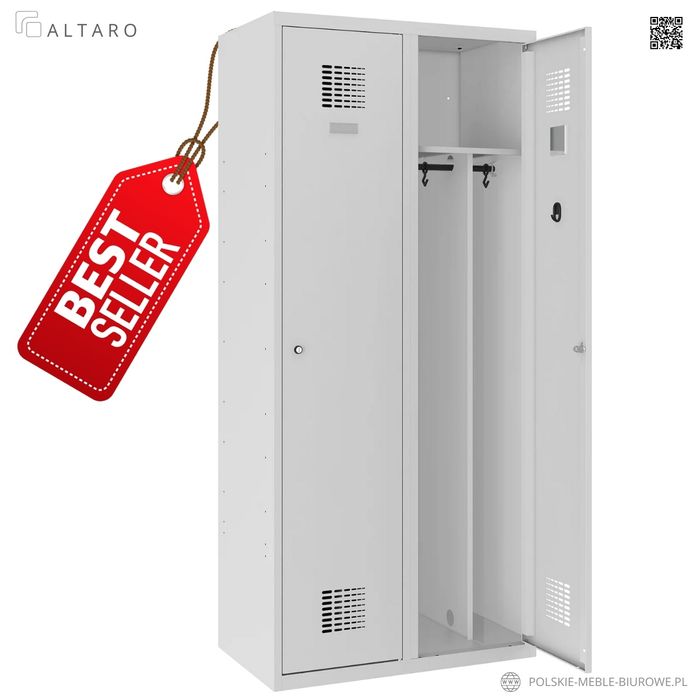 Szafka metalowa BHP ubraniowa 2-drzwiowa 180x80 • czyste/brudne • NOWA
